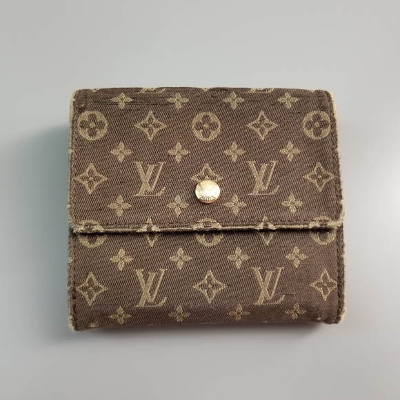 LOUIS VUITTON Vintage Denim Portefeuille Mini Monogram Print - Picture 1 of 16